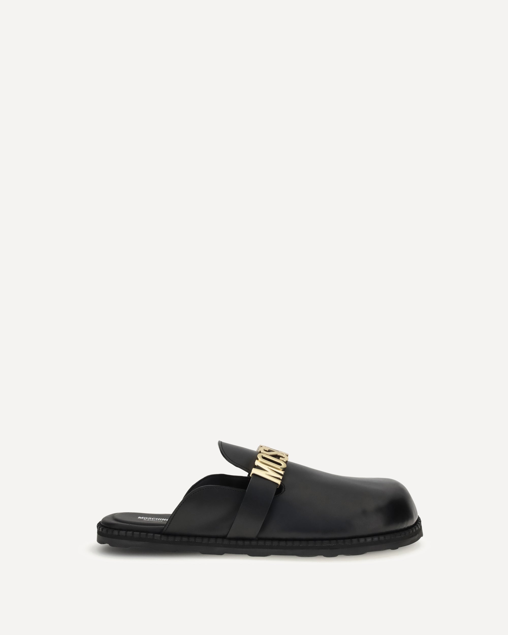 MOSCHINO Logo Mules BLACK | Base Blu