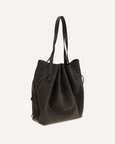Scallop suede Shoulder Bag - BROWN | Base Blu