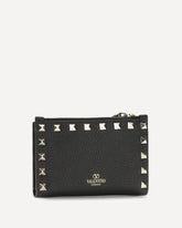 Rockstud zip Card Holder - BLACK | Base Blu