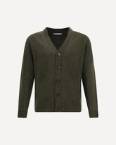 Cardigan in Virgin Wool - GREEN | Base Blu