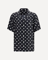 Polka dot silk twill Shirt - BLACK | Base Blu
