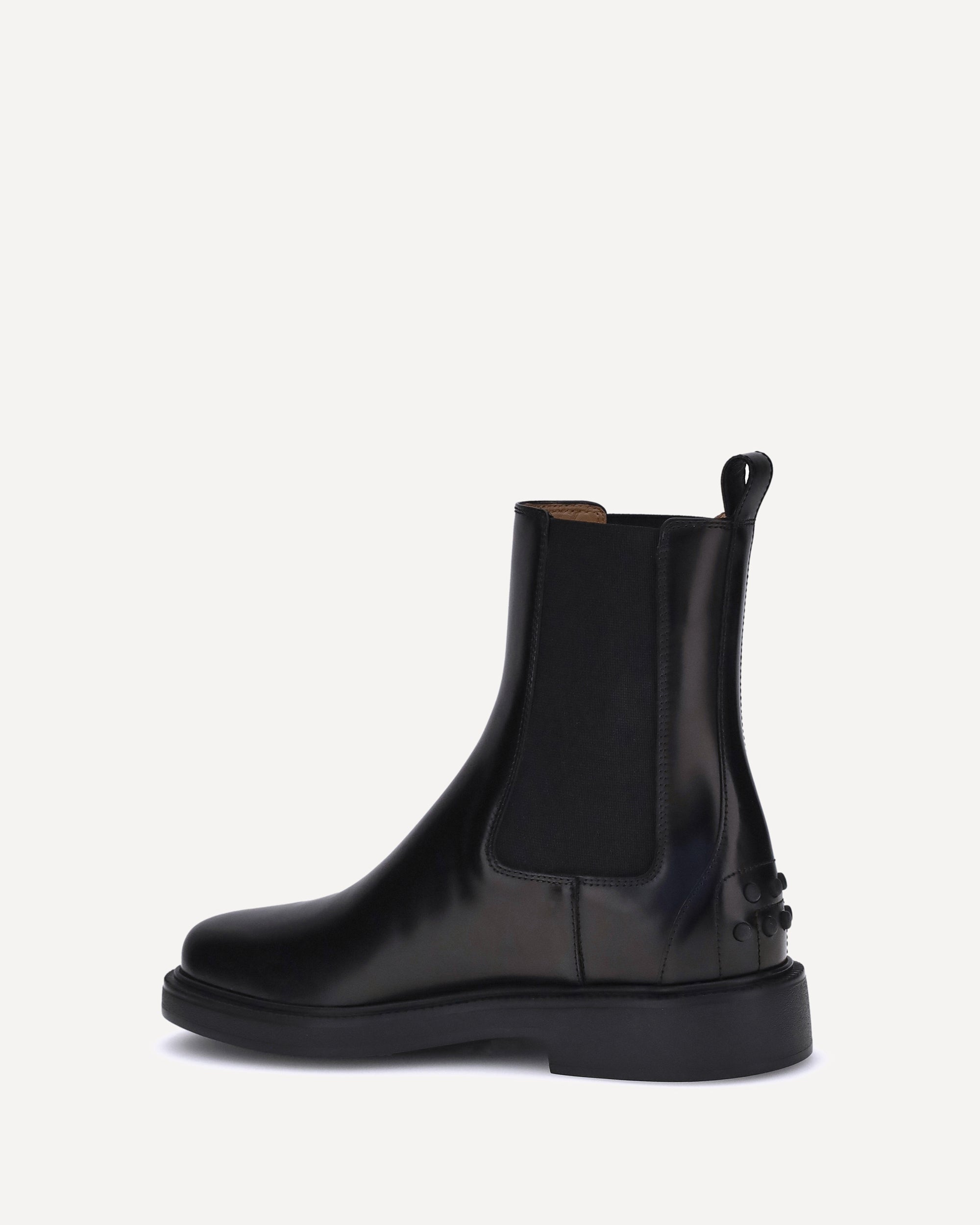 TOD\'S Mens Lug Sole Chelsea Boot Black Leather Size 7.5 wing tip detail Tod main image 2