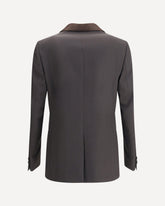 Blazer Monopetto in Lana crêpe - MARRONE | Base Blu