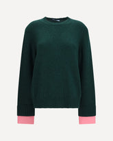 Maglione girocollo in lana - VERDE | Base Blu