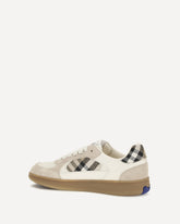 Terrace leather and Check Sneakers - BEIGE | Base Blu