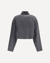 Cropped Vacuo Jacket in Virgin Wool - GREY | Base Blu