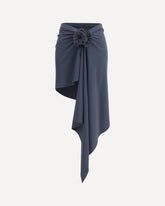 Asymmetrical draped swim Skirt - GREY | Base Blu