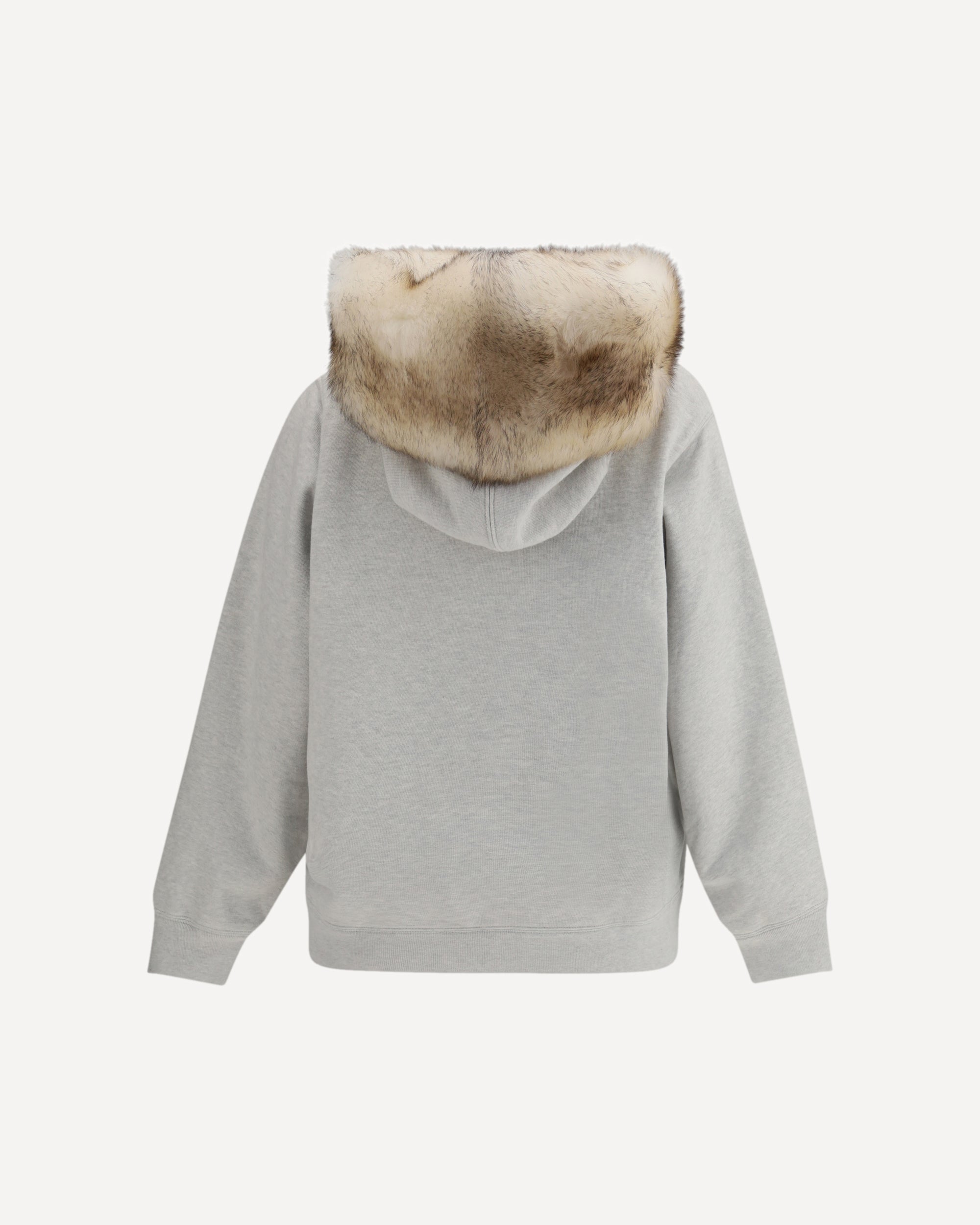 PRADA Hoodie features a hood lined in shearling GREY | Base Blu