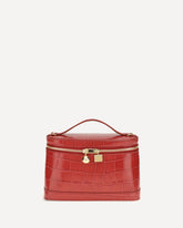 Borsa a Mano Le Petit Vanity con effetto coccodrillo - ROSSO | Base Blu