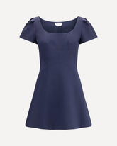 Abito corto con maniche a sbuffo - BLU | Base Blu