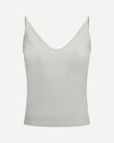 Micro-rib silk jersey Tank Top - WHITE | Base Blu