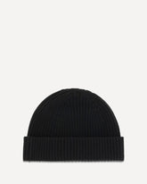 Cappello Beanie in maglia a coste con logo - NERO | Base Blu