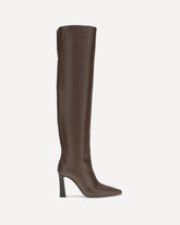 Stivali extra alti in pelle - MARRONE | Base Blu