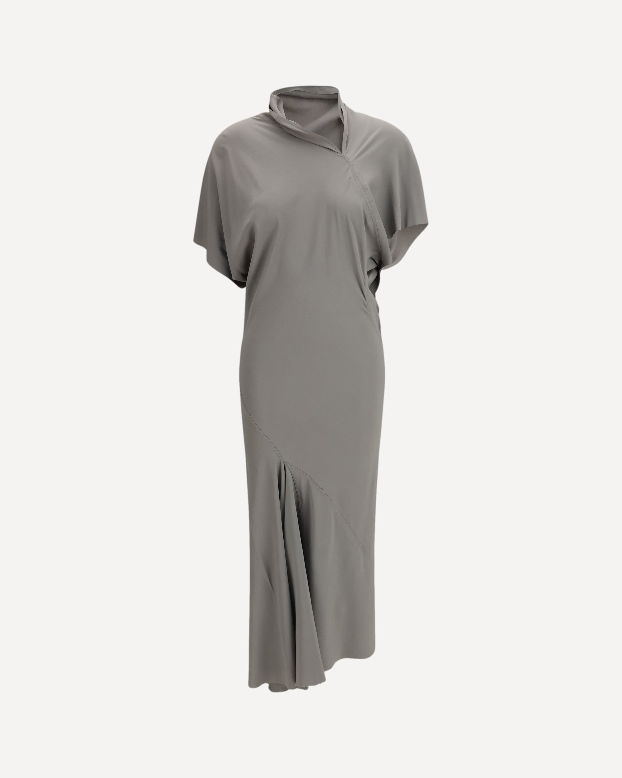 rick owens dress 6 Women Light grey Long Viscose, Silk straight hem. RICK OWENS Strapless sequined denim