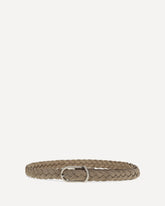 Leather belt braided design - GREY | Base Blu