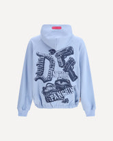 Zip-Up Hoodie in cotton - LIGHT BLUE | Base Blu