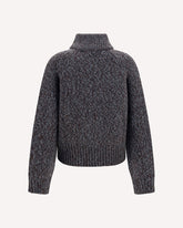 Merino wool zip Cardigan - GREY | Base Blu