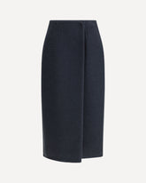 Walker Wrap Midi Skirt - BLUE | Base Blu