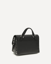 Saeta Baby leather Postina Handbag - BLACK | Base Blu