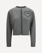 Fitted logo Cardigan - GREY | Base Blu
