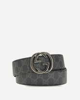 Reversible Belt with GG Cross buckle - BLACK | Base Blu