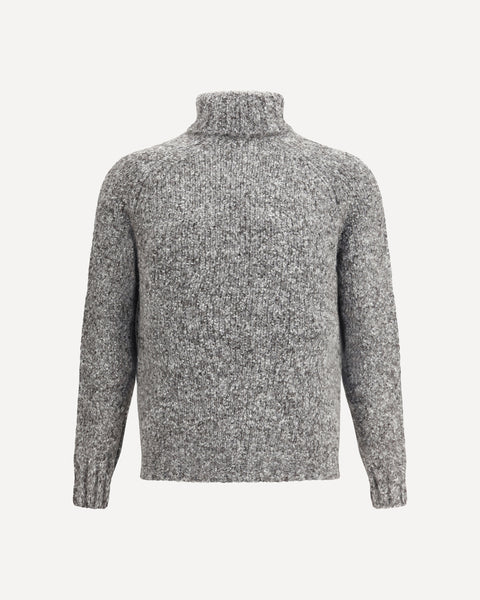 brunello cucinelli 長袖ニット BRUNELLO CUCINELLI Buttoned turtleneck Sweater GREY | Base Blu