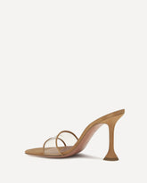 Andreea Glass Mule Sandals - BEIGE | Base Blu