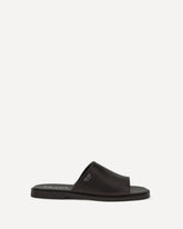 Sandali slide in pelle - MARRONE | Base Blu