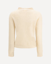 Turtleneck Sweater in brushed mohair-blend yarn - CREAM | Base Blu