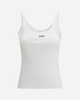 Off Stamp Rib Tank Top - WHITE | Base Blu