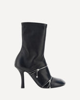 Peep Heeled Ankle Boots - BLACK | Base Blu