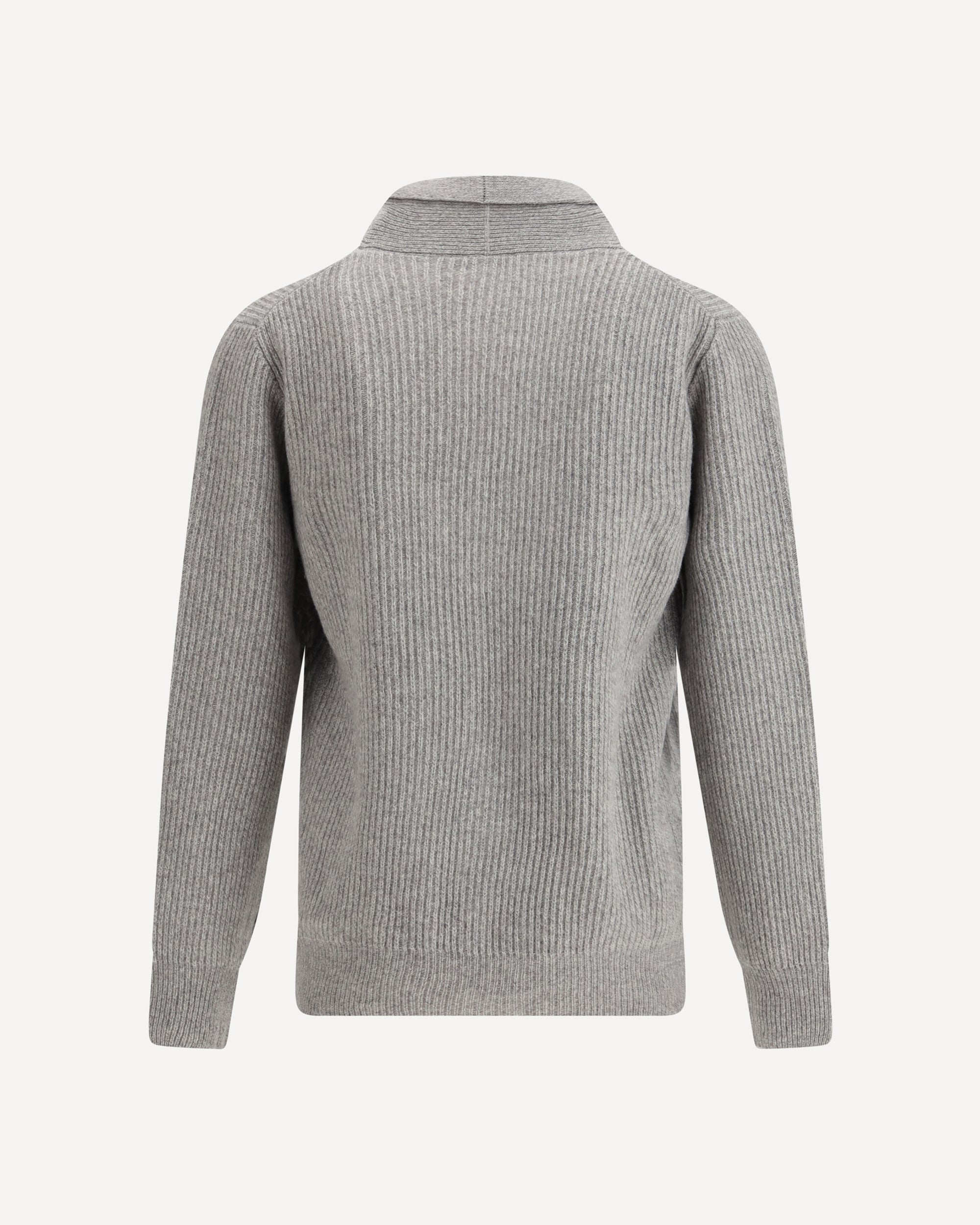 BROOKSFIELD Virgin wool shawl collar Cardigan GREY | Base Blu