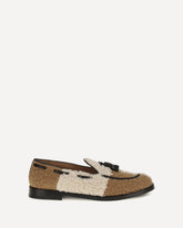 Two-tone bouclé-effect Loafers - BEIGE | Base Blu