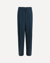 Pleated silk Pants - BLUE | Base Blu