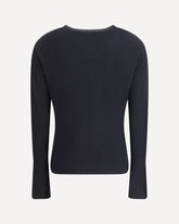 Cotton long sleeve Sweater - BLACK | Base Blu