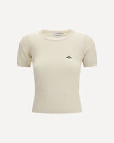 T-shirt in maglia Bea - CREMA  | Base Blu