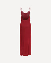Abito a schiena nuda in maglia con catena Cassandre - BORDEAUX | Base Blu