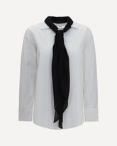 Cotton poplin Scarf Shirt - WHITE | Base Blu