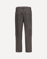 Virgin wool flannel Cargo Pants - BROWN | Base Blu