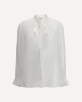 Silk chiffon Shirt - WHITE | Base Blu