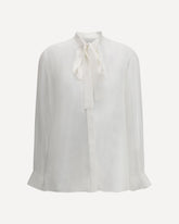 Silk chiffon Shirt - WHITE | Base Blu