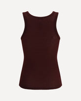 Halter-neck tank Top in wool jersey - BROWN | Base Blu