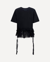 Lace ruffle T-shirt - BLACK | Base Blu