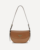 Leather Shoulder Bag - BROWN | Base Blu