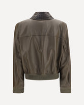 Giacca in pelle lucida - MARRONE | Base Blu