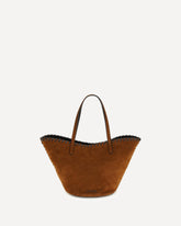 Suede Caro Handbag - BROWN | Base Blu