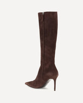 Stivali alti in pelle scamosciata - MARRONE | Base Blu