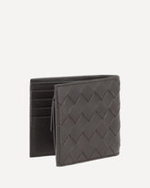 Wallet with the iconic intrecciato weave - BROWN | Base Blu