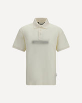 Polo in cotone con logo ricamato - CREMA  | Base Blu