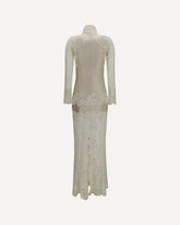 Long lace and jersey Dress - CREAM | Base Blu